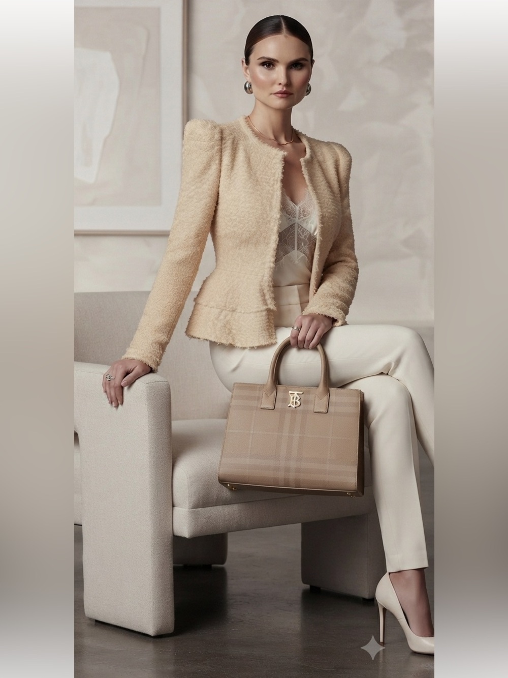 Burberry light yellow leather jacket